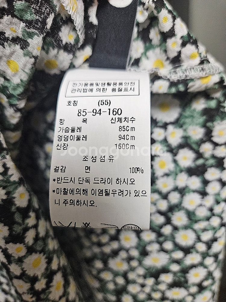 듀엘 플라워프린트 시어서커 원피스 55--3