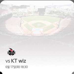 6/17(화) 기아타이거즈 VS KT위즈 3루 가족석 6인테이블