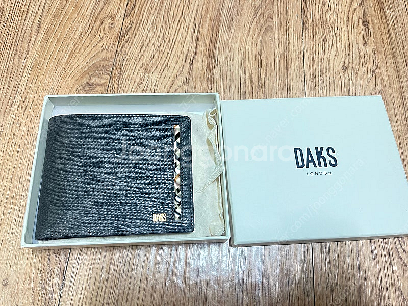 [미사용] 닥스(DAKS) 남성 사선체크 반지갑 (정품...--1
