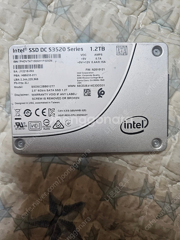 인텔 SSD 1.2TB--0