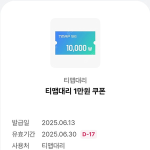 티맵 대리 1만원 쿠폰