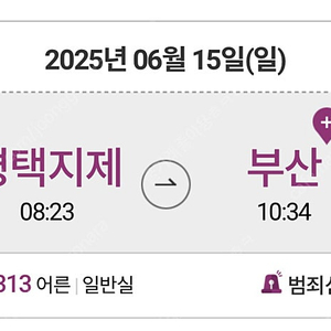 SRT 6월 15일 평택지제-부산 08:23-10:34(2장)