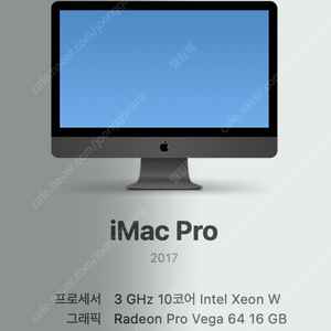 아이맥프로 27인치 최고사양cto 10코어 / 램 128GB / SSD 4TB