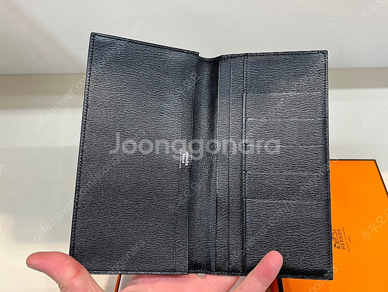 정품 에르메스 MC2 플레밍 장지갑 엘리게이터 유광 블...--3