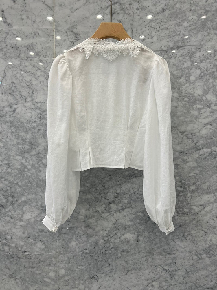 JS뉴욕 빅카라 레이스 블라우스 린넨100% 헬더 놉 프영띵 블로썸 한스스타일 오르 베니토 르꼬르망 미미씨엘 드노리... 이미지