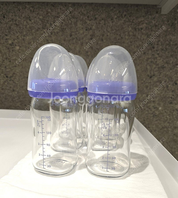 란시노 유리젖병 160ml 6개 꼭지없음--0