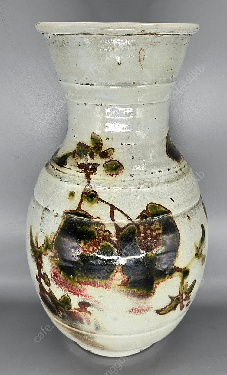 [감정서] 조선시대 백자진사석류문화병--0