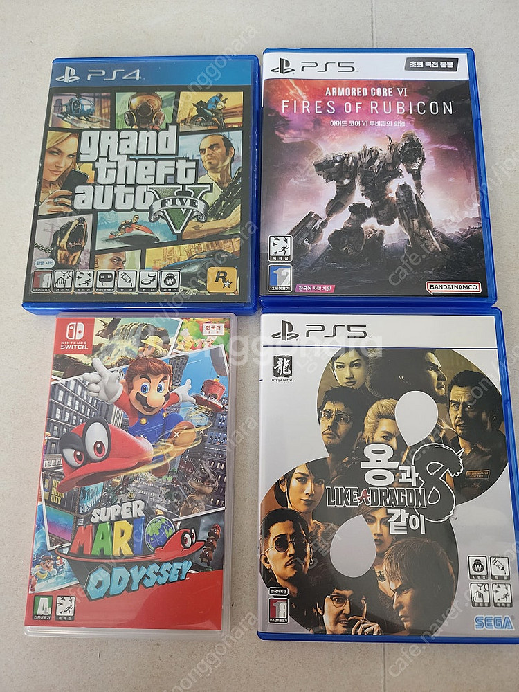 마리오오디세이 용과같이8 아머드코어6 GTA5팝니다--0