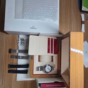 오메가 씨마스터 흰판+정품 러버밴드 디버클