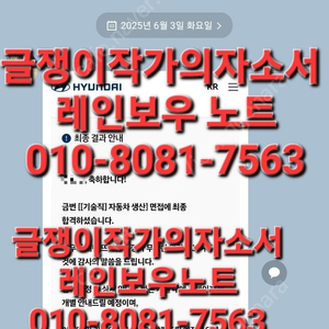 현대자동차 생산직 최종 합격! 자소서 대필·대행·첨삭 컨설팅 24시간 명가 – 합리적 가격과 금액 명품 자기소개서 여기!