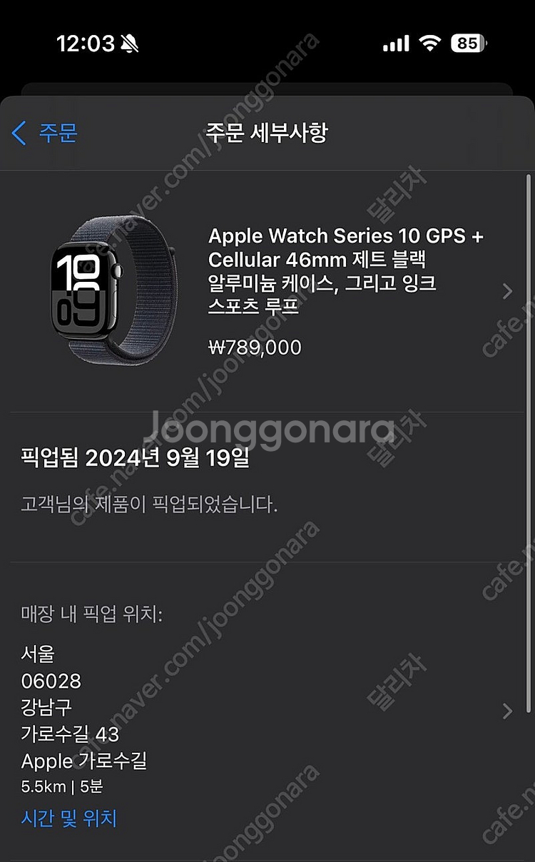 애플워치 시리즈 10 (46mm 셀룰러) 스페이스그레이--3