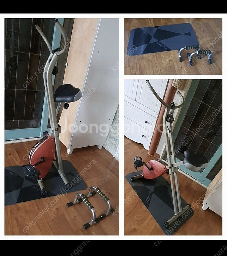 실내자전거+푸쉬업바+깔판덤 저렴하게 1만5천원 집에서 ...--1