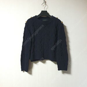 한섬 마인 MINE 글리터 어깨 버튼 니트 프리사이즈 정품