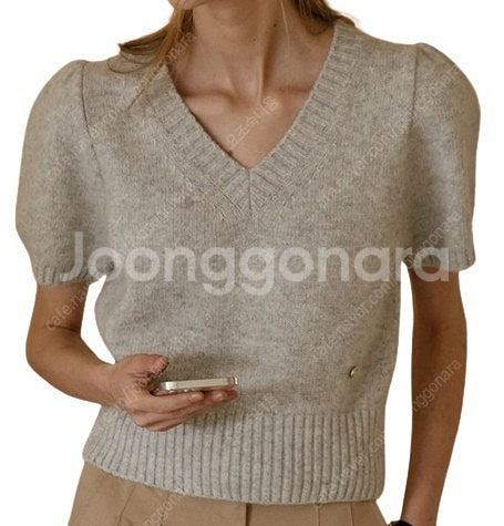 틸아이다이 브이넥 니트 탑--1