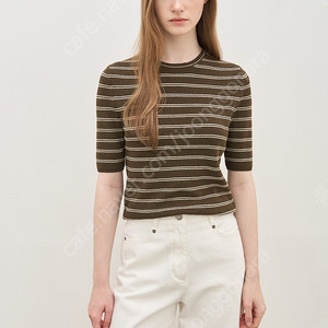 더캐시미어 스트라이프 니트 탑