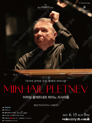 6월15일 일요일 오후 5시 미하일 플레트네프 리사이틀 A석 2장 팝니다
