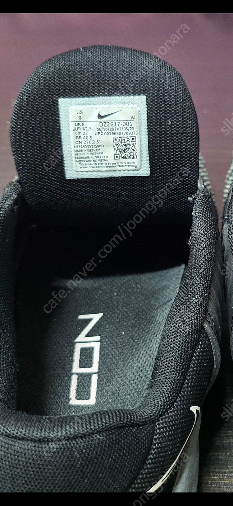 나이키 매트콘 9 블랙 크로스핏화 270 이미지