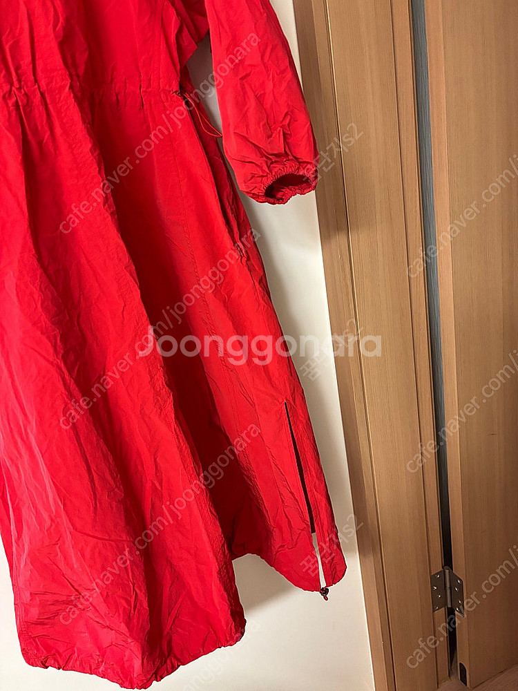 엔오르 ENOR 퍼프 슬리브 스트링 드레스 레드 바스락...--5