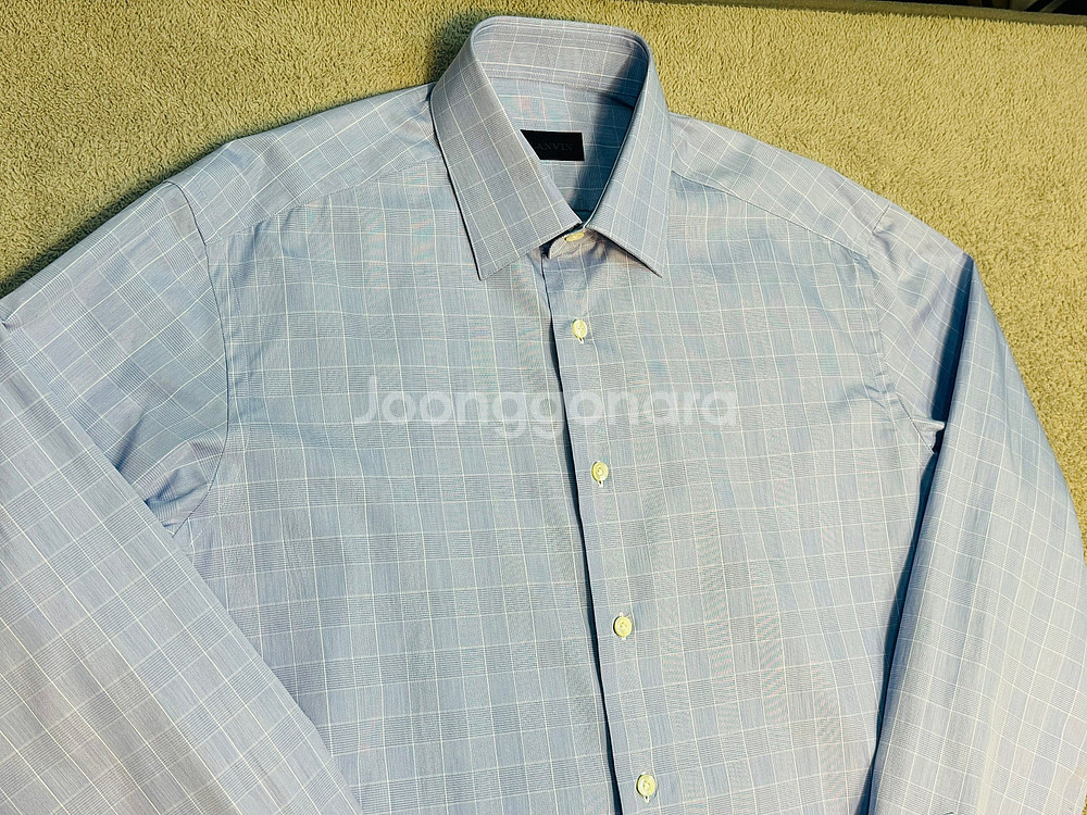 105 폴스미스 화이트 레인보우 스트라이프 소매 커프스 셔츠 / 랑방 블루체크 셔츠--8