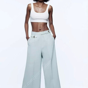 자라(zara) 민트색 와이드 팬츠 새제품