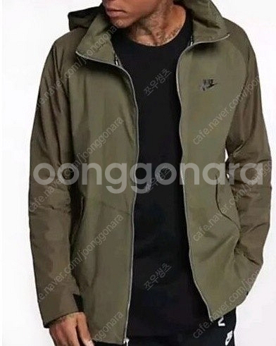 새품급 나이키 에어맥스 861598 카키 후드 바람막이...--7