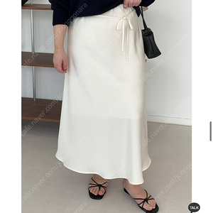 바이정화 리본 새틴 스커트 크림 XL~ 2XL