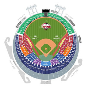 6월 21일 (토) 엘지트윈스 vs 두산베어스 3루 네이비석 4연석