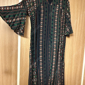 패턴 여름 롱 원피스 Free