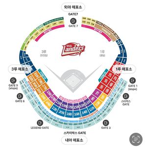 06/15(일) SSG랜더스 VS 롯데자이언츠 스카이탁자 4장 판매합니다