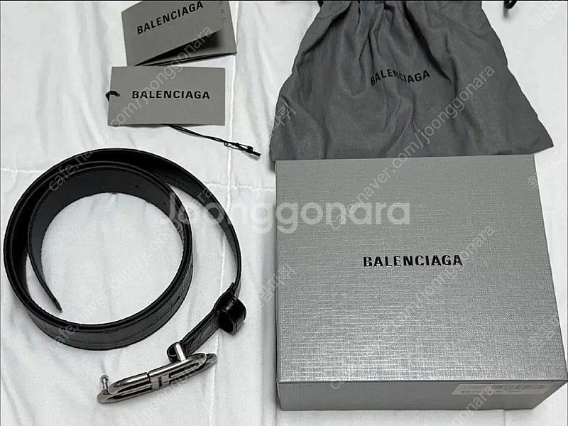 (새제품) 발렌시아가 BB로고 가죽 벨트 95사이즈 (32-35)--1