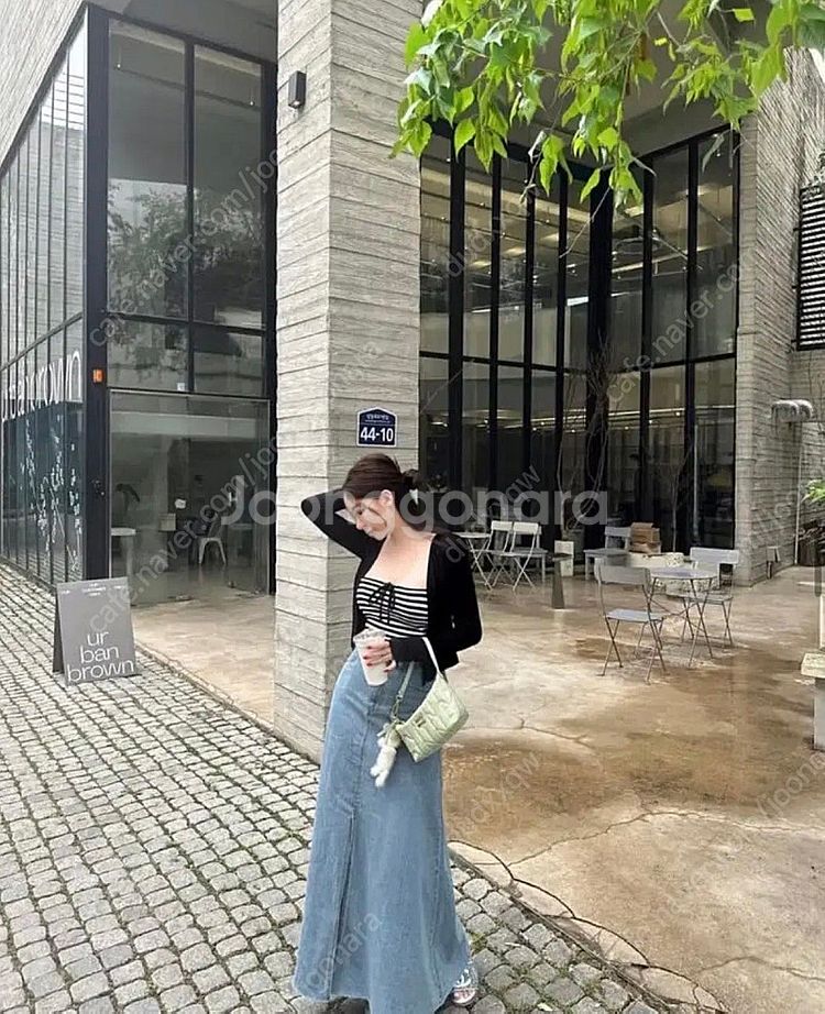 무드나인 데님 롱스커트 청치마 M--2
