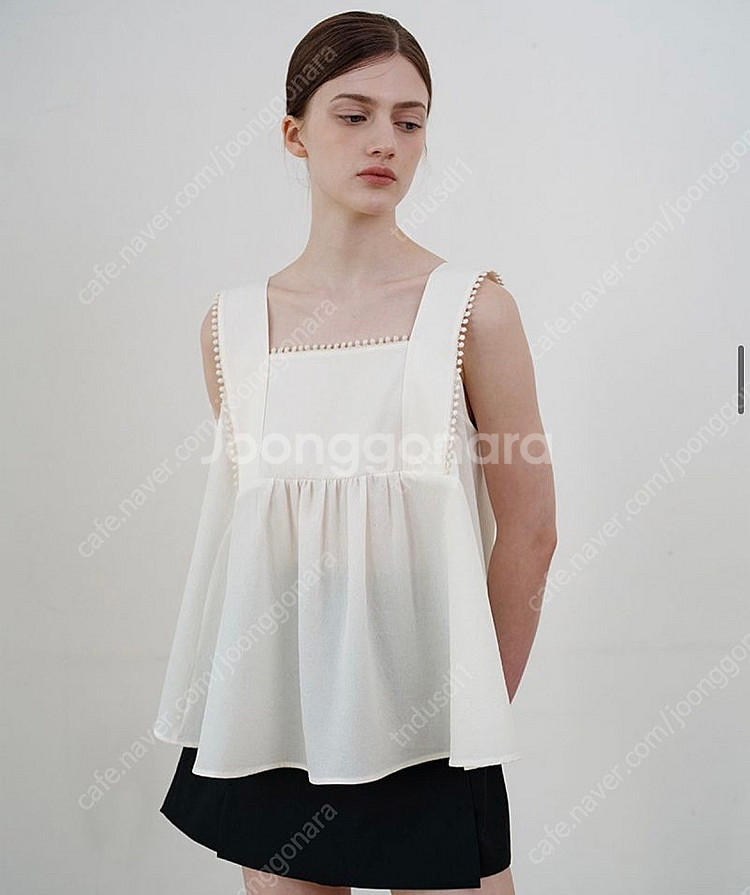 아워코모스 wide strap flared blouse...--0