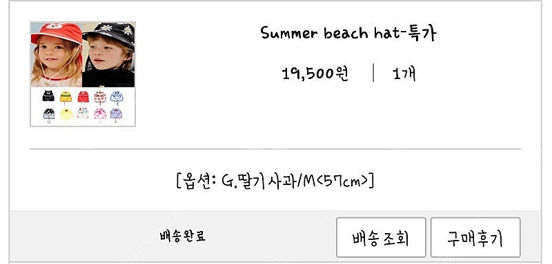 리미떼두두 딸기 사과 래쉬가드 + 비치햇 L--5