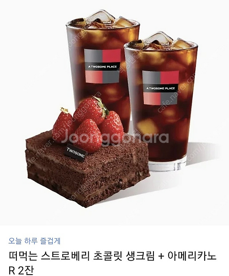 투썸 투썸플레이스 떠먹는스트로베리초콜릿생크림 +아메리카...--1