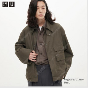 유니클로 유틸리티 쇼트 블루종 자켓 xl