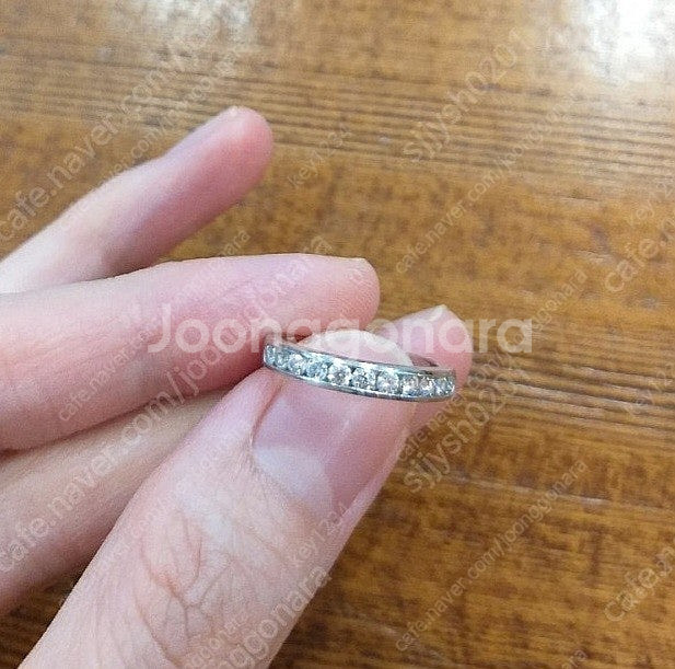 3mm)티파니 채널 세팅 풀 다이아 플래티늄 가드링 반...--7