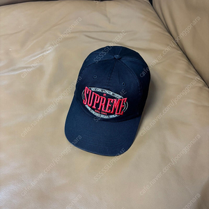 Supreme 슈프림 웜업 블랙 6패널 볼캡 모자 (Washed Black)