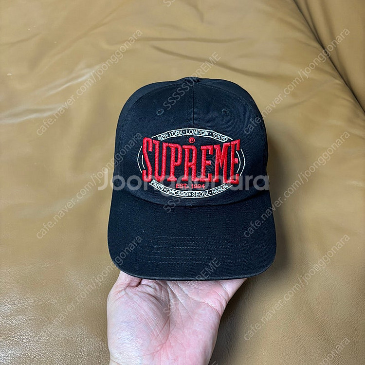 Supreme 슈프림 웜업 블랙 6패널 볼캡 모자 (W...--1