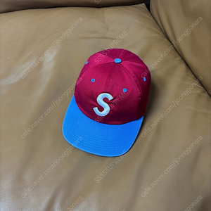 Supreme 슈프림 S로고 6패널 볼캡 모자 (Washed Red)