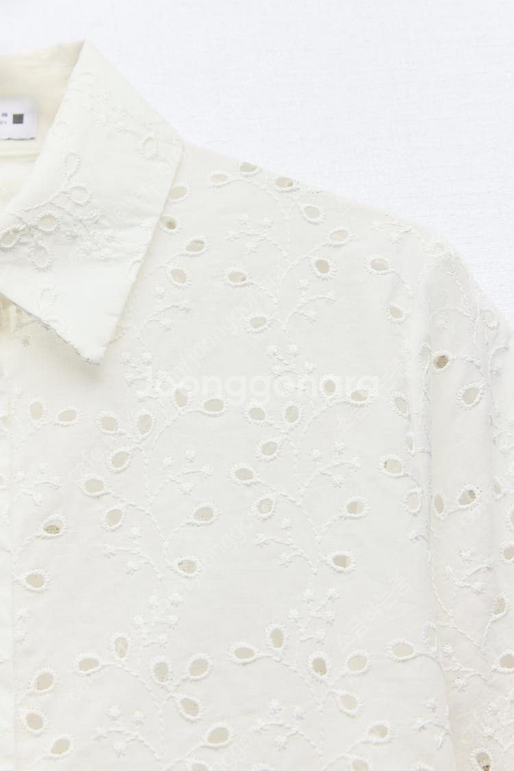 zara 자라 자수 펀칭 크롭 셔츠 새상품--4