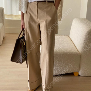 템팅 오브제스트 롤업 와이드 린넨팬츠 (베이지/블랙) 새상품