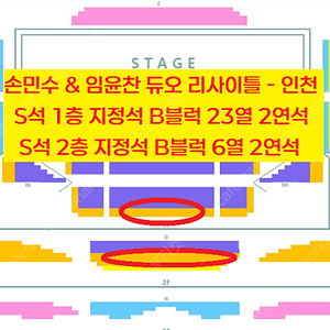 [ 7/12 손민수 & 임윤찬 듀오 리사이틀 인천 S석 1층 지정석, 2층 지정석 B블럭 1석 2연석 양도 ]