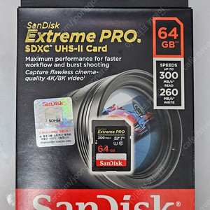 샌데스크 SDXC Extreme Pro UHS-II U3 64GB 판매합니다.