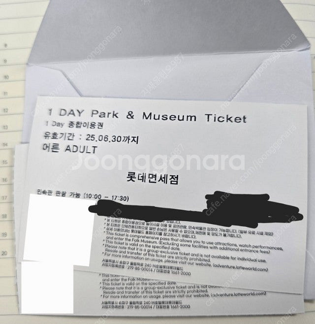 롯데월드 자유이용권(어드벤처+민속박물관) 2장--0