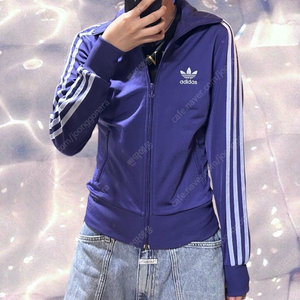 아디다스 파이어버드 져지 빅로고 퍼플 연보라 90