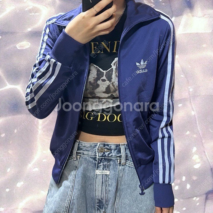 아디다스 파이어버드 져지 빅로고 퍼플 연보라 90--1