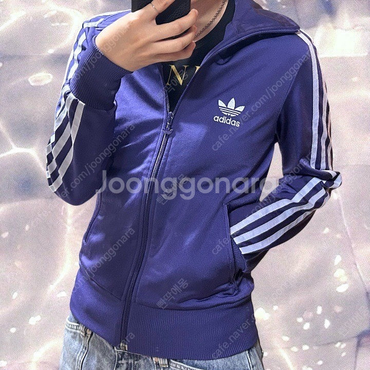 아디다스 파이어버드 져지 빅로고 퍼플 연보라 90--2