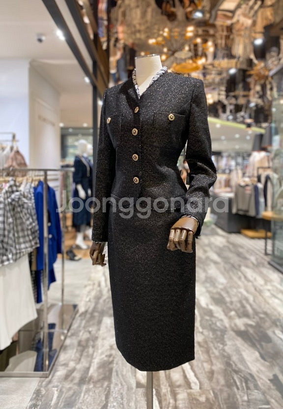 모조에스핀 글리터 노카라 버튼 자켓 55 / 랑방 마인...--0