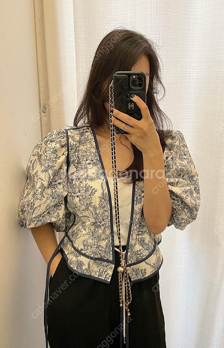 프루 플라워 반팔 블라우스--0