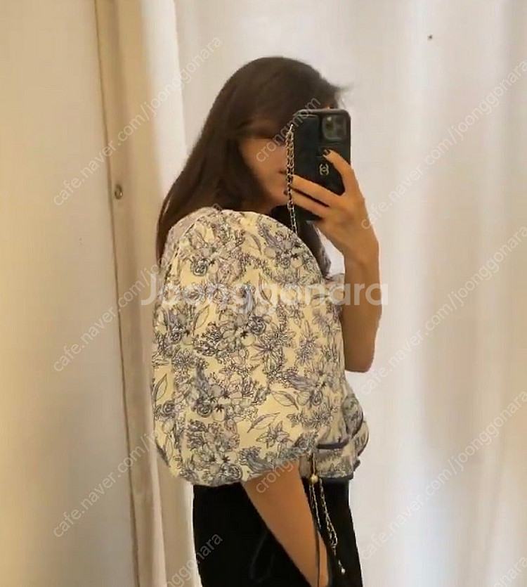 프루 플라워 반팔 블라우스--3